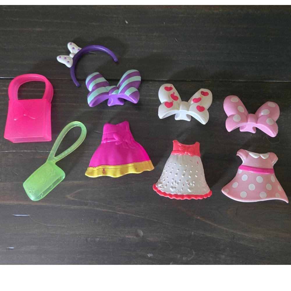 Minnie Mouse Bowtique Snap N Style Dress Up Accessories Lot Bows Purse